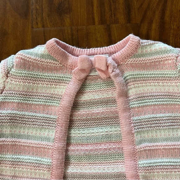 Gymboree Pink Striped Baby Cardigan Sweater size 3-6 months - Picture 2 of 6